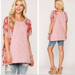 Soft Comfy short sleeved Blouse! Boutique New Size Large